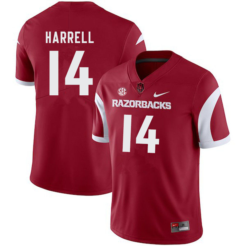 Men #14 Chase Harrell Arkansas Razorbacks College Football Jerseys-Cardinal